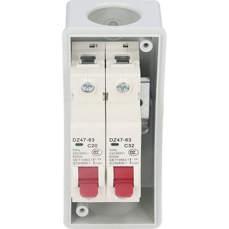 Wasserdichter, feuerfester 2-Modul-Verteilerkasten IP65, elektrisches Außengehäuse C20A C32A, modularer Leitungsschutzschalter Typ C, für den Außenbereich (1/5)