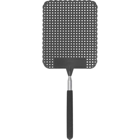 Raquette anti-moustique escamotable en plastique noir, tige en acier inoxydable, pour maison et bureau (1/5)