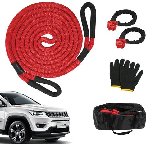 Sangles de remorquage robustes, kit de sangles de remorquage, corde de remorquage pour camion, kit de récupération tout-terrain Sangles de remorquage Crochets de remorquage Corde robuste pour amateurs (1/5)