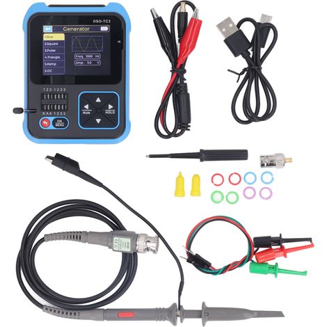 Oscilloscope portable DSO TC3 LCR 3 en 1, bande passante de 500 kHz, fréquence d'échantillonnage de 10 MSa/s, mini-oscilloscope portable (1/5)