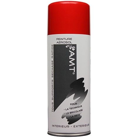 Peinture aérosol rouge feu 330 ml – Brillant pour bois, métal, plastique – Résistance après séchage – Intérieur et extérieur – AMT