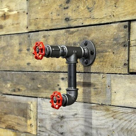 ALLIANDISCrochet Suspendu Vintage Crochets De Noir,C Manteau Industriels Rétro Manteaux Crochets Chapeau Tuyau De Fer Support Mural pour Décor À La Maison Antique (1/3)