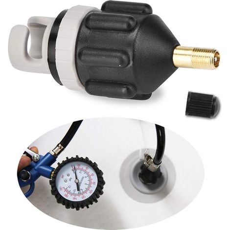 Adaptateur 1 pièce, valve d'adaptation multifonction, adaptateur gonflable pour planche de surf gonflable, canoë ou bateau (gris) (1/5)