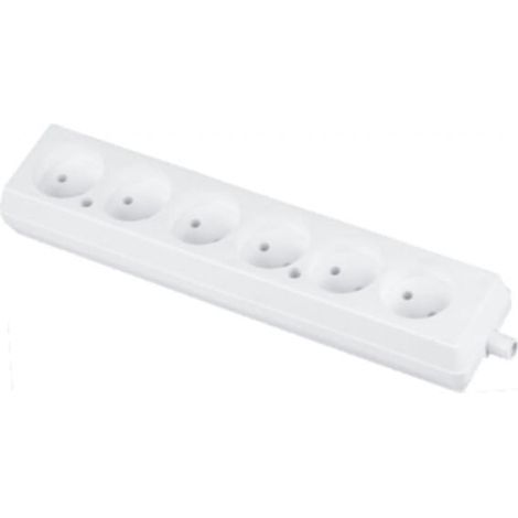 Presa portatile a sei vie 16A 2P 250V bianca GN-660