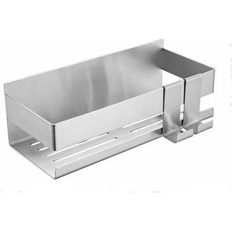Étagère de Douche Etagere Salle de Bain sans Percage Auto-adhésif Panier de Douche sans Perçage Etagère de Salle ,Acier Inoxydable Con 2 Crochets (1/5)