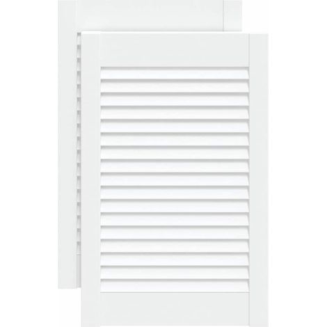 Maison Exclusive - Portes d'armoire à persiennes 2pcs blanc 61,5x39,4cm pin massif (1/5)