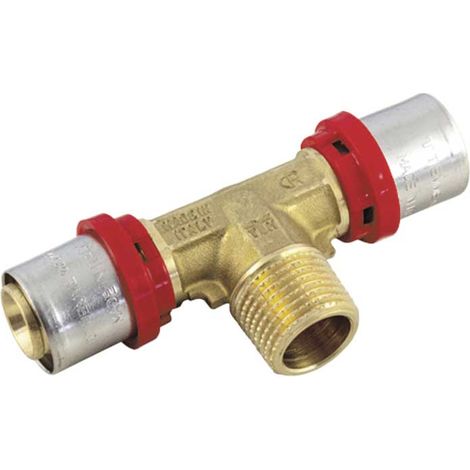 "TEE MASCHIO A PRESSARE PER TUBO MULTISTRATO TIEMME Ø32 x 1"""" x Ø32"