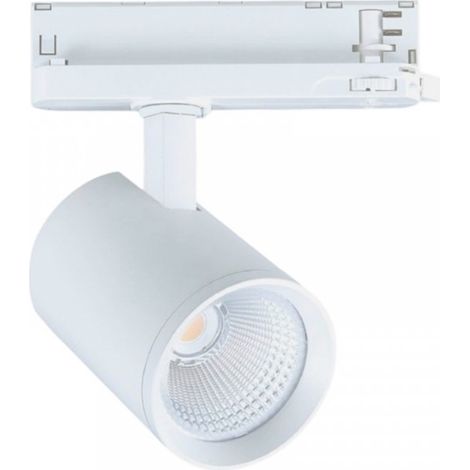 TRADE SHOP - Faretto Led Per Binario Trifase 30w Lampada Orientabile Luce Naturale Calda Ip20 Gd19c20 - Bianco-Bianco Caldo -