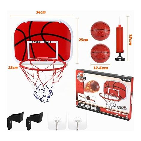 Indoor Mini Basketball Hoop for Bedroom Outdoor Basketball Hoop for Kids with Ball Pump and Mini Basketball Easy Assembly and Disassembly for Office (1/4)