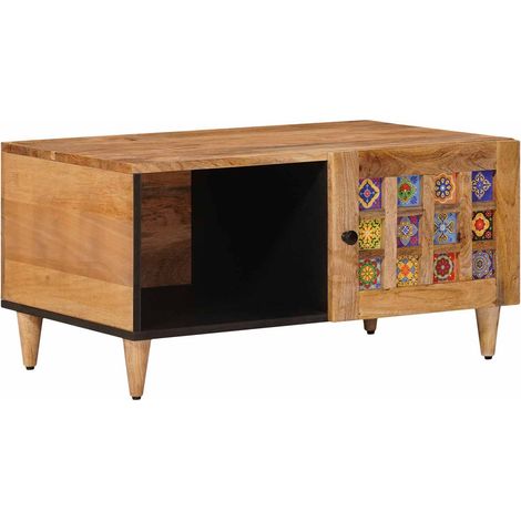 Couchtisch Natur 80 x 50 x 40 cm Massivholz Mango