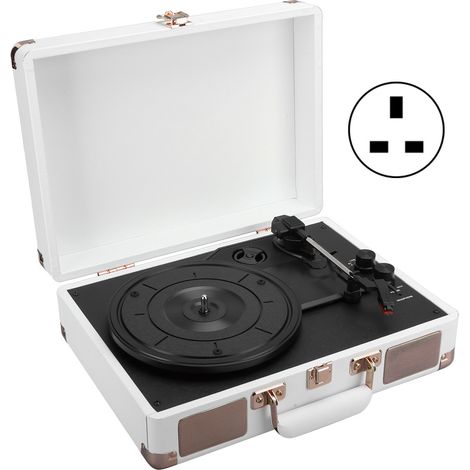 Mallette tourne-disque vinyle portable Bluetooth 5.0, 100-240V, prise UK, 33/45/78 tours/min (1/5)