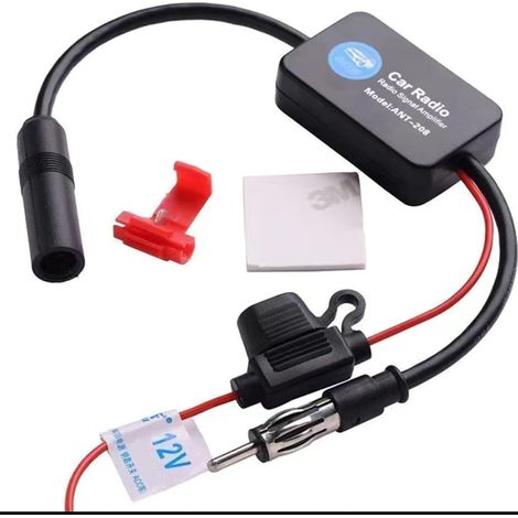 Amplificateur d'antenne radio de voiture avec carte rouge et ruban adhésif