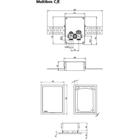 HEIMEIER Caja empotrada Multibox C/E con cabezal termostático, blanco RAL 9016, 9308-00.800