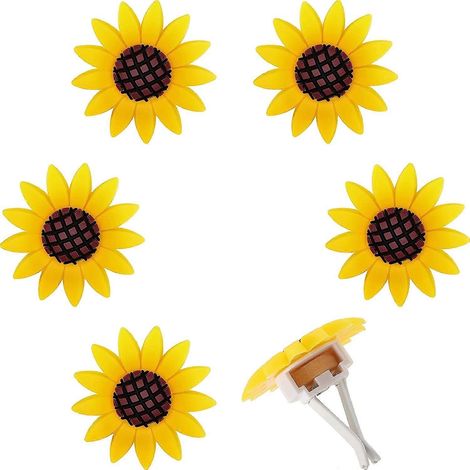Lot de 6 désodorisants de voiture tournesol, accessoires auto, clips pour grilles d'aération, jolis désodorisants tournesol, cadeau (1/4)