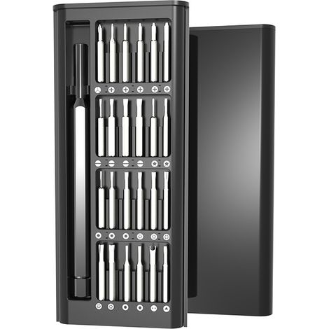 Kit d'entretien électronique 24 pièces, tournevis de précision avec étui - Idéal pour les réparations DIY à la maison : smartphones, consoles, etc. (1/3)