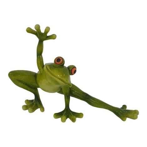 Dekofigur Frosch hockend 28 x 20 cm grün Skulptur