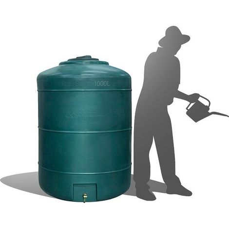 Récupérateur Eau de Pluie Hors-sol Rond 1000 Litres DS Eau Vert Garantie 5 ans (1/2)
