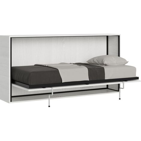 Letto Singolo a Scomparsa Salvaspazio Orizzontale Kando H97 cm Bianco (1/5)