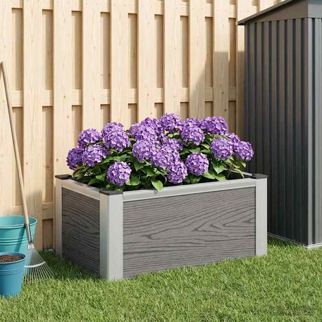 vidaXL Jardinière surélevée Gris 50 x 30 x 22 cm WPC et Aluminium (1/5)