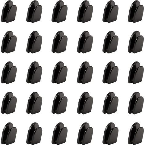 Lot de 30 Crochets Adhésifs Noirs Invisibles - Crochets Muraux Autocollants pour Serviettes, Vêtements, Clés de Voiture - Idéal pour Salle de Bain, Cuisine, Chambre, Garage (1/5)