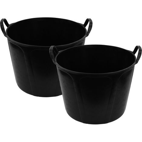 Auge Cabas 40L – Plastique Noir – Lot de 2 - Mondelin