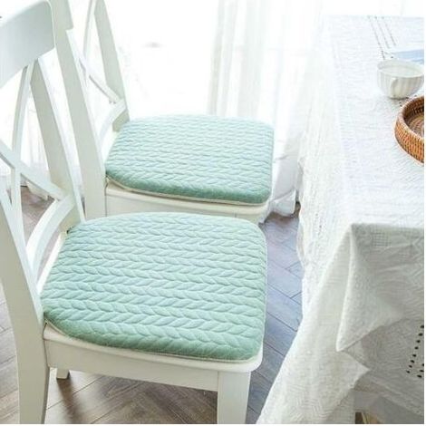 Lot de 2/4/6 coussins de chaise lavables 40x43cm – Tissu 100% coton – Antidérapant avec attaches – Confort moelleux 3cm PP coton (1/5)