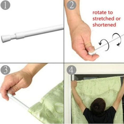 Tringle à rideau courte et télescopique location de tringle à rideau de porte tringle à rideau de douche tringle à rideau de chambre d'essayage-5590cm, blanc,Capacité de charge maximale 2kg, 1pc (1/3)