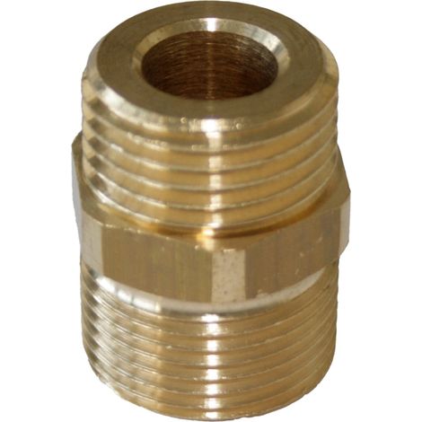 ELMAG HD-Doppelnippel Messing, AG 1/2 x AG 22x1,5, bis 250 bar, max. 90°C (1/2)