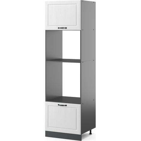 Mobile cucina microonde R-Line, Bianco casa di campagna, 60 cm, Vicco