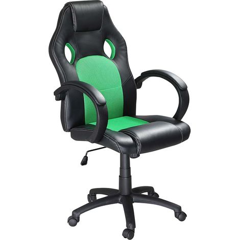 Sedia Poltrona Da Ufficio Direzionale Ruote Girevoli Sportiva Racer Gaming Verde (1/5)