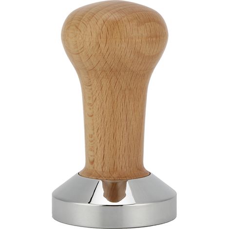 Professional Wooden Coffee Tamper Powder Pressed Hammer Coffee Accessory for Home Office 53mmWood Color 53mm Flat Base