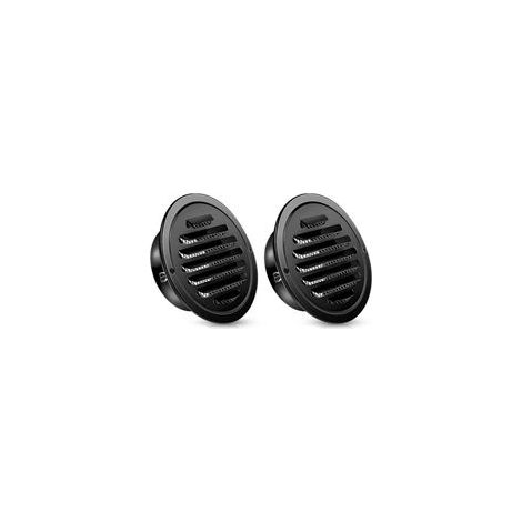 Grille d'aération ronde en acier inoxydable avec écran pour salle de bain, mur, plafond, extérieur, 70 mm, laquée noire. (1/5)