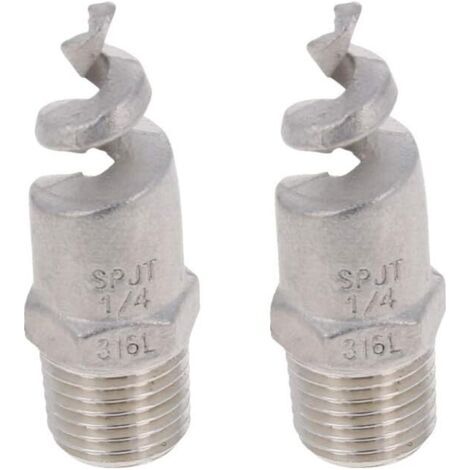 1/2BSPT Lot de 2 buses pulvérisation en acier inoxydable 316 avec filetage mâle et cône spirale Finition polie - 1/4BSPT 2pcs (1/5)