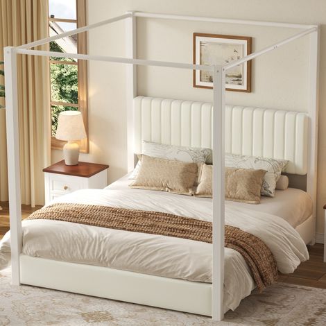 Letto matrimoniale a baldacchino velluto 180x200 OKMYHOME (1/5)
