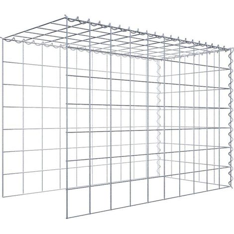 Gabiondeco - Gabion - Element de prolongation en hauteur et en longueur 100 cm x 70 cm x 50 cm (L x H x P). maille 10 x 10 cm. Spirale. Attention il manque deux gri... (1/5)