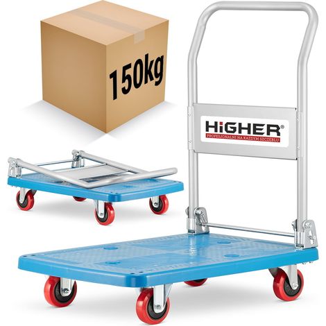 Carretilla de transporte - carro de plataforma - plegable - hasta 150 kg (1/5)