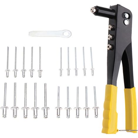 200 pièces ensemble de riveteuses robustes main 2.4/3.2/4.0/4.8mm Kit de rivets g-un outil d'assortiment de Rivets en aluminium pour véhicule en cuir métallique p-lastic