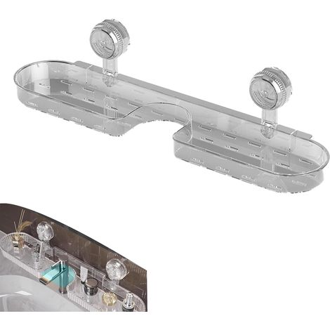 1 Étagère avec ventouse, Support mural sans trous, Organisateur rotatif, Pour salle de bain et cuisine (1/5)