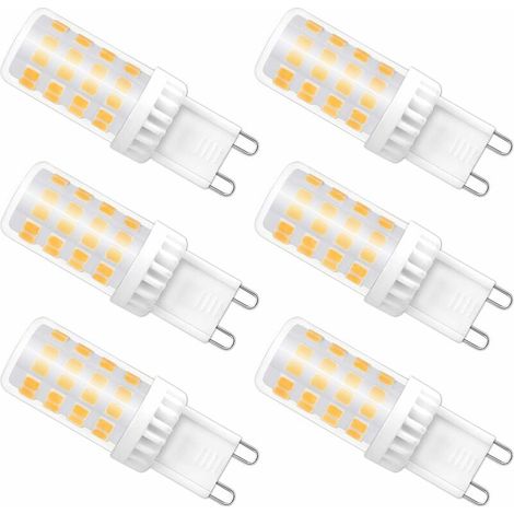 VURAHOME -Ampoule G9 LED 5W Blanc Chaud 2700K, 450LM, AC 220-240V, Halogène G9 40W 50W Équivalent, Culot G9 LED Lampe Chaud pour Applique Murale Intérieur, Lustre, non-dimmable, lot de 6, (1/5)