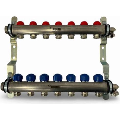 Rehau Heizkreisverteiler Easyflow FBH 7 Kreise Edelstahl HKV-D 7 382170-002