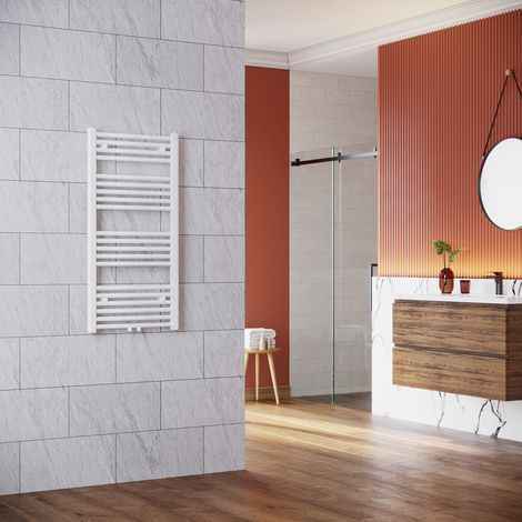 SONNI Heizkörper Badezimmer Badheizkörper mittelanschluss Handtuchwärmer Handtuchtrockner 1000x500mm Weiß