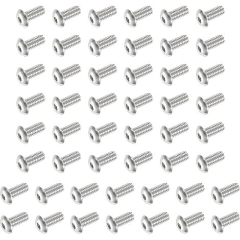 Vis À Tête Bombée À Empreinte Hexagonale, 60 PC 8-32 UNC x 3/8 Pouce 304 Acier Inoxydable Entraînement Hexagonal Filetage Complet Boulon Machine Pour Meuble Pompe À Eau, Argent (1/5)