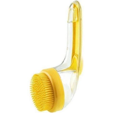 Brosse de massage en silicone pour animaux de compagnie, brosse de bain pour chiens et chats, distributeur de shampoing (1/5)
