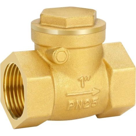 1 articleClapet Anti Retour, Filetage Femelle en Laiton, Clapet Anti Retour 1" Check Valve DN25 Filetage Intérieur pour Raccords de Tuyaux (1/5)