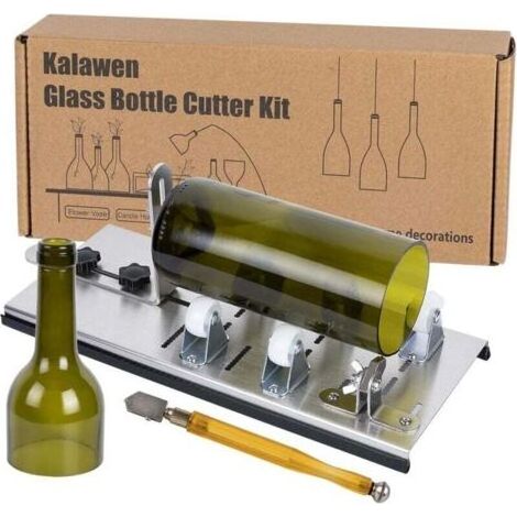 QORVA-dernier kit de coupe-bouteille en verre réglable outil de bricolage outil de coupe en acier inoxydable à 5 roues pour le vin (1/4)