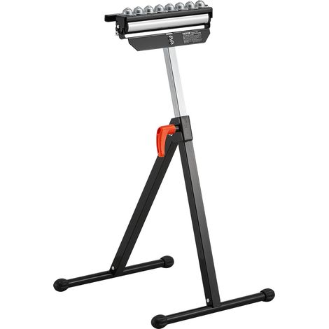 Servante à Rouleaux Capacité de Charge 136 kg Support à Rouleau Pliable Hauteur Réglable 680-1079,5 mm avec Tête à Rouleau Multidirectionnelle, pour Support Sortie Scie à Table pour Travail Bois (1/5)