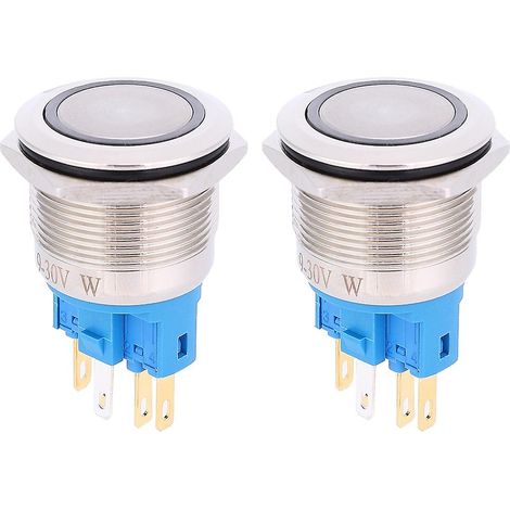 Boutons de réinitialisation annulaires en acier inoxydable AC220V de 22 mm, remplaçables par des commutateurs à clé à 6 broches alimentés en AC220V. (1/5)