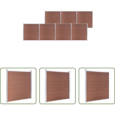 vidaXL Holz-Kunststoff-Zaun -  Gartenzaun WPC 1218x186 cm Braun