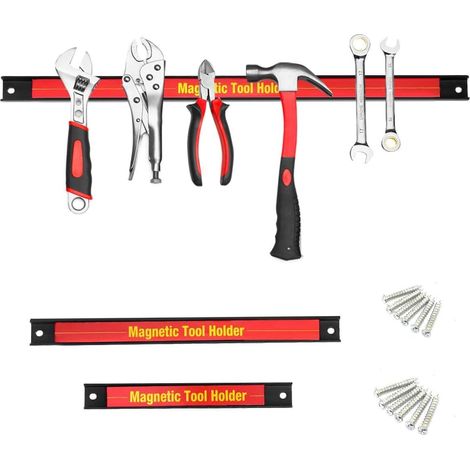 COSTWAY 3 Pièces Barres Magnétiques pour Outils Barres Magnétiques Barre à Couteau Aimentée (1/5)