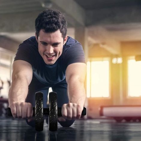 Appareil de Musculation Abdominaux AB Roller - Bleu - Entraînement Physique Maison (1/4)